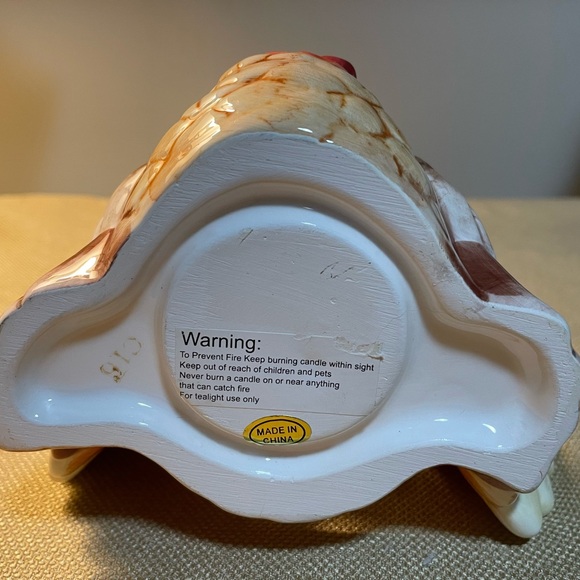 Ceramic Turkey Tea Light Holder, 6 1/2” Tall, Fall Autumn, Thanksgiving - Picture 6 of 8